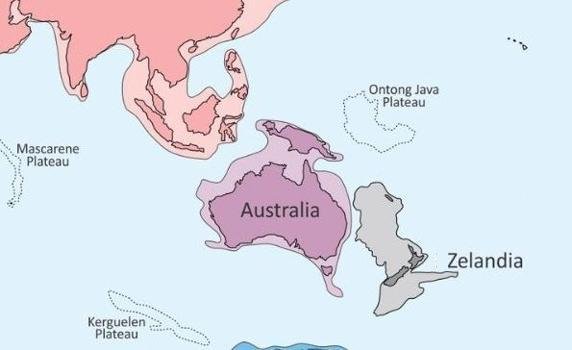 mapa de Zelandia, el nuevo continente sumergido