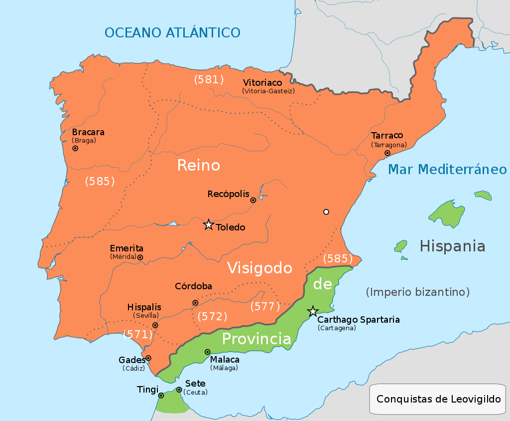 Mapa Reinos Godos en España